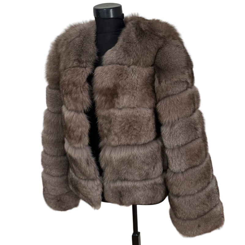 Pelsjakke klippet ræv grå