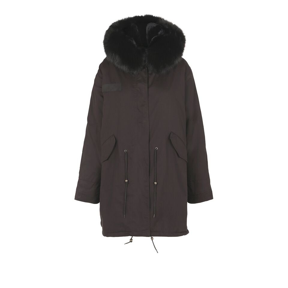 Fishtailjakke sort med sort krave