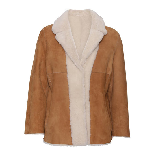 Brun kort rulamsjakke