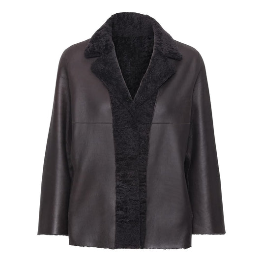 Kort rulamsjakke sort