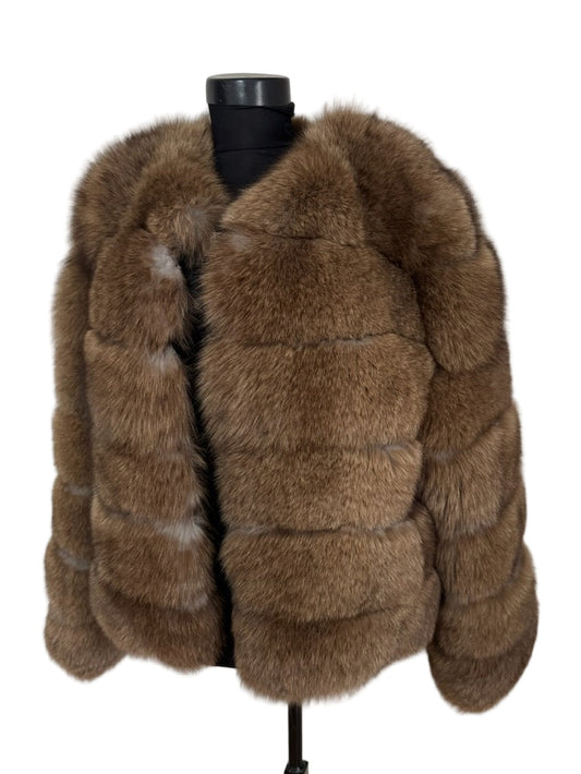 Pelsjakke klippet ræv brun
