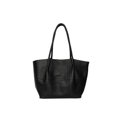 Shopper sort lædertaske