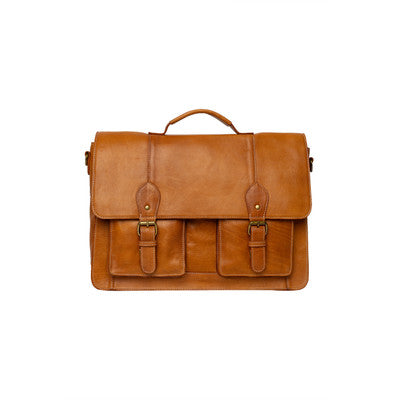 Taske med mange lommer brun