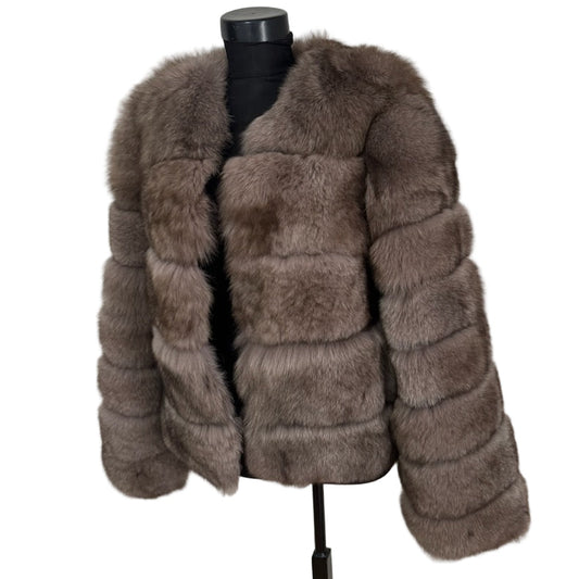 Pelsjakke klippet ræv grå