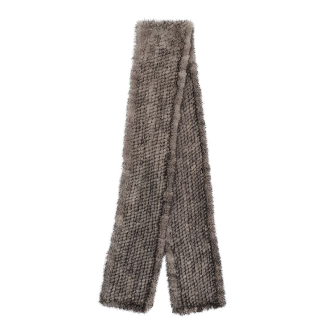 Mink-halstørklæde blue iris