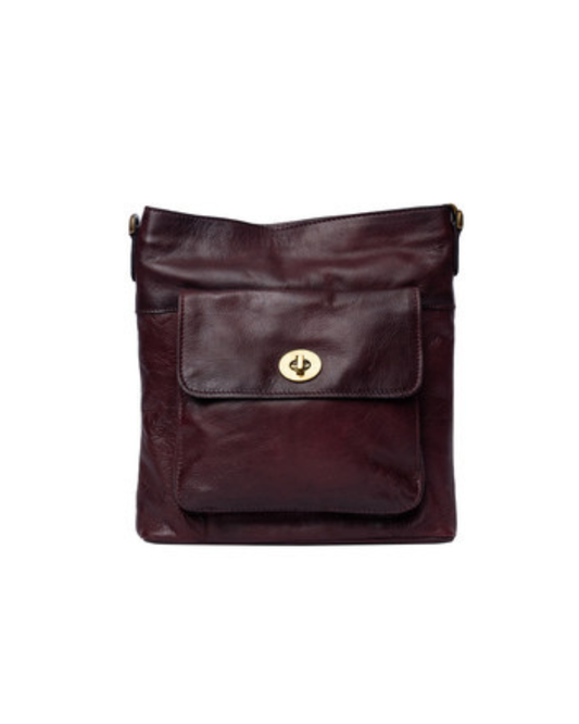 Taske med lukning mørkebrun