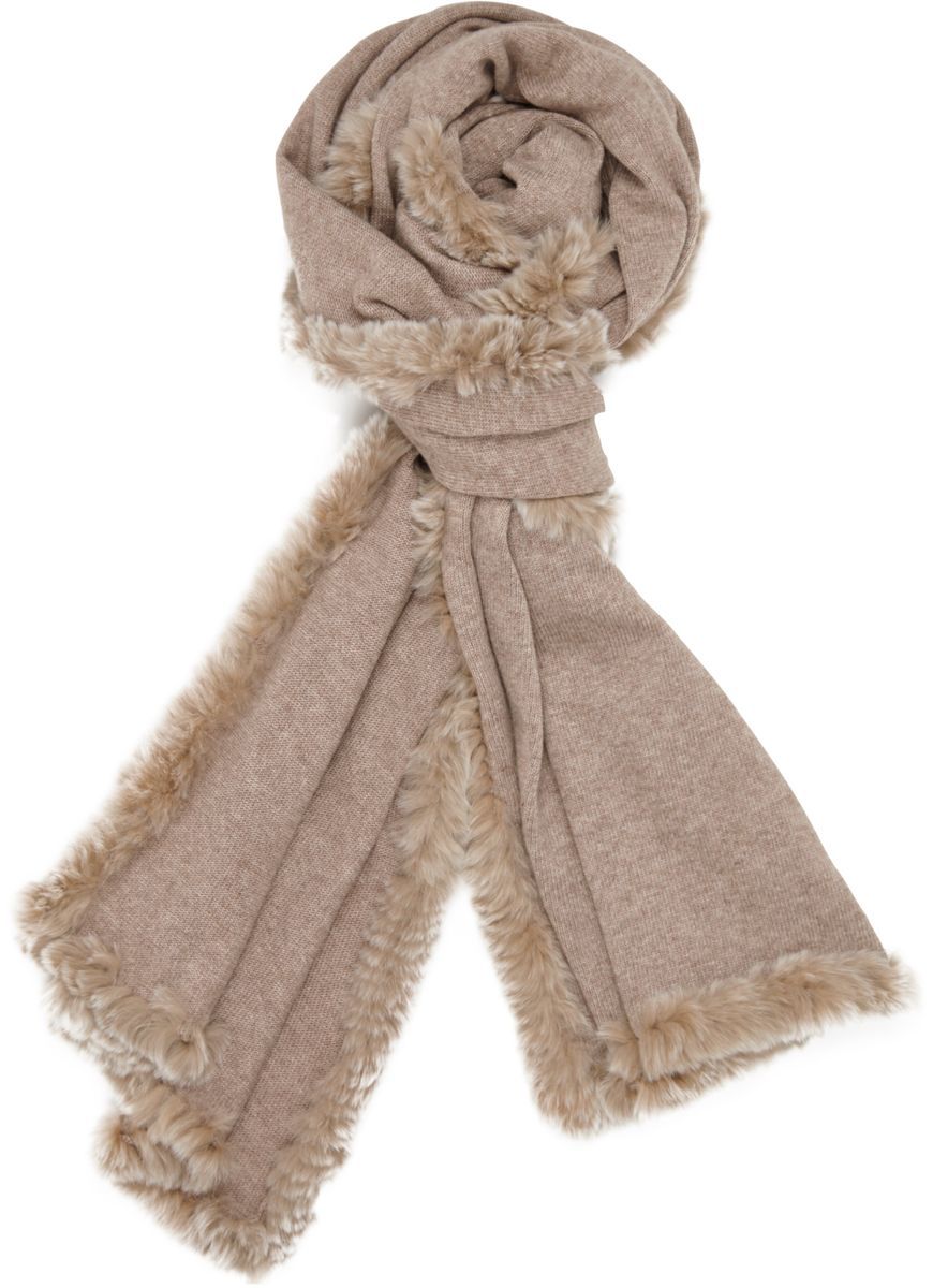 Scarlet tørklæde med pelskant