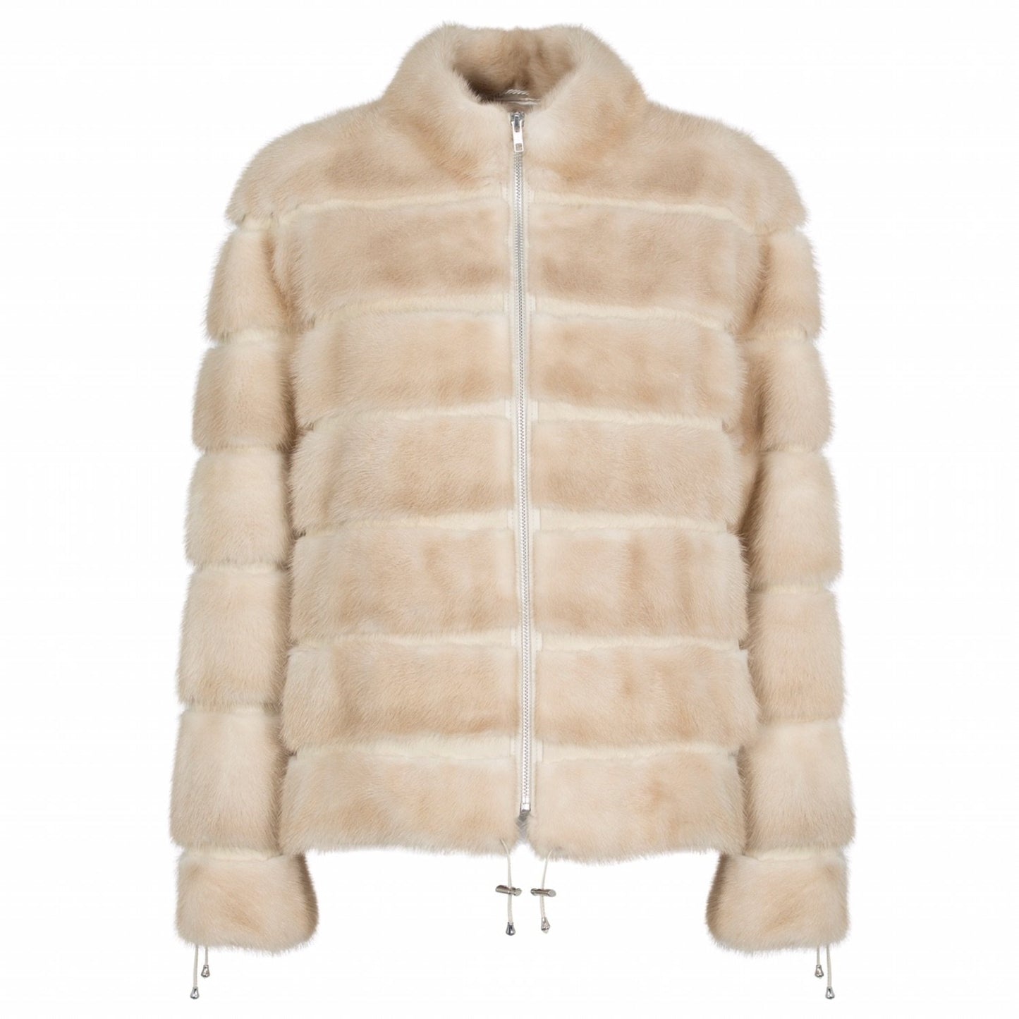 Kort minkjakke beige