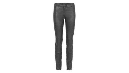 Læder-jeans grå