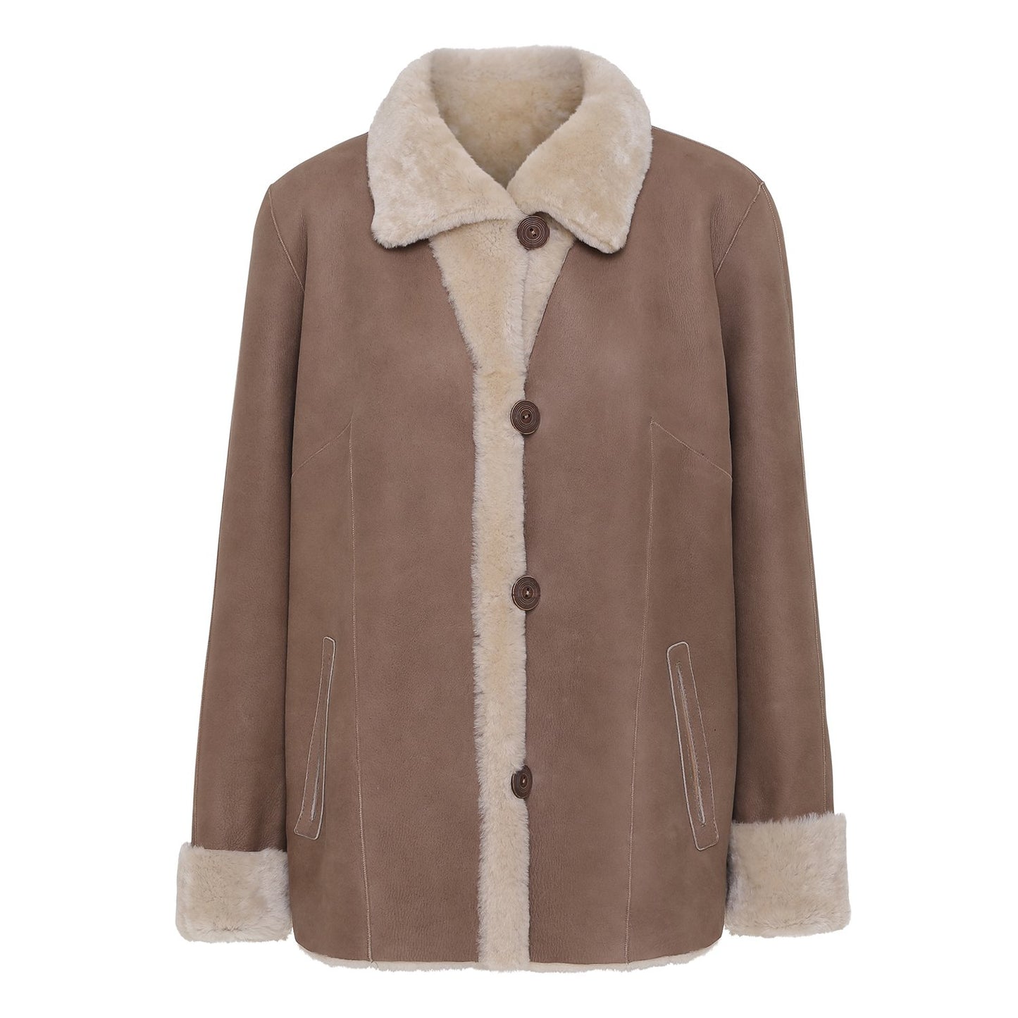 Brun rulamsjakke casual vendbar