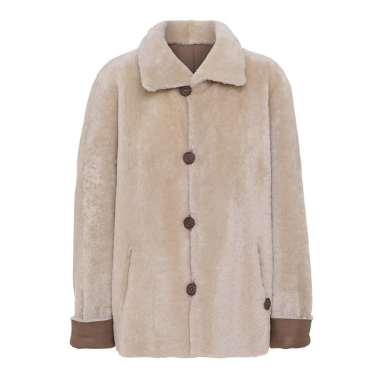 Vendbar indvendig rulamsjakke casual brun