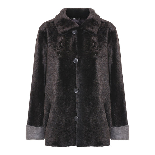 Vendbar indvendig rulamsjakke casual grå