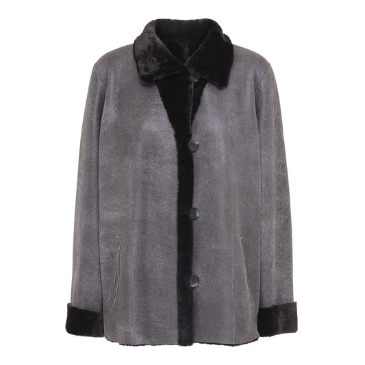 Grå rulamsjakke casual vendbar