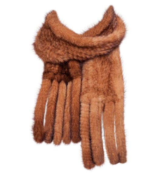 Minkhalstørklæde golden